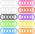 Xyembu 50 Pcs Loose Leaf Binder Rings, Plastics Notebook Paper Ring, Colorful Book
