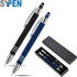 SyPen Luxury Gift Set, 2 Rubberized Metal Ballpoint Pens + Night Writer LED Flashlight + Stylus for Touchscreens,
