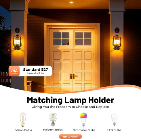 YUASDUU E27 Rustic Wall Sconces Lantern Light, Outdoor Wall Sconce with Base and Glass Shade Vintage Wall Light Fixture
