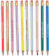 ban.do Colorful Pencil Set of 10, Pre-Sharpened #2 Graphite Pencils for Adults, Compliment/Sayings for Girls