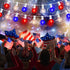 27.8Ft G40 28 Bulbs, 4th 0.6W Red White and Blue Lights String with Shatterproof LED Globe for Memorial Day of July