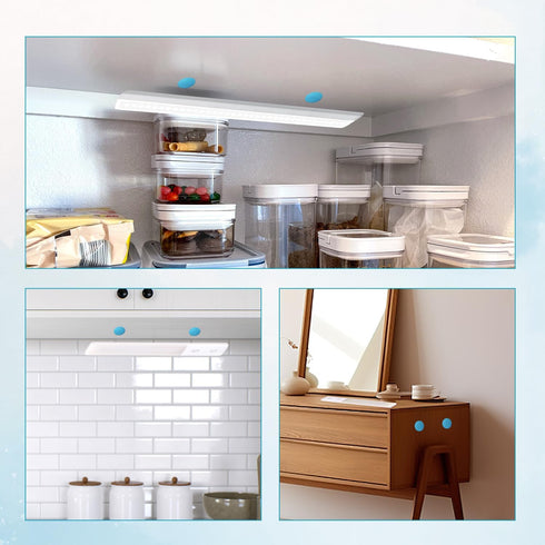 BOXOB 6pcs Counter Under Cabinet Lights Magnetic Sticky, Metal Replacement Magnetic Strips with Adhesive Backing Magnet