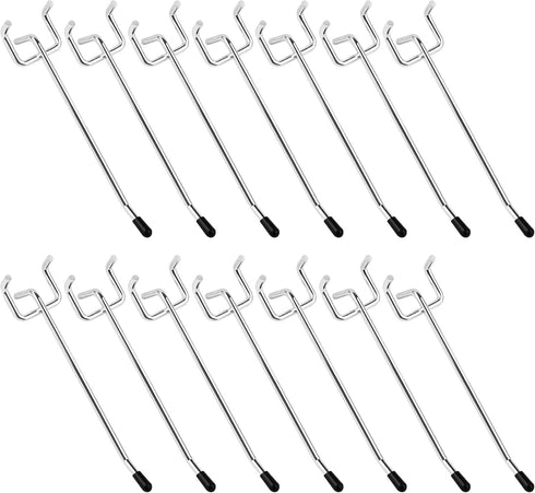 Pegboard Hook 50 Pcs, Durable L Shape Galvanized Metal Accessories for 1/4 and 1/8 Pegboard Organizer Kit
