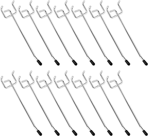 Pegboard Hook 50 Pcs, Durable L Shape Galvanized Metal Accessories for 1/4 and 1/8 Pegboard Organizer Kit