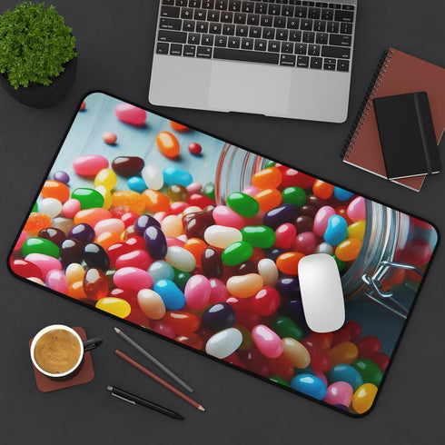 GENERIC Vibrant Jelly Beans Spilling from Candy Jar Desk Mat
