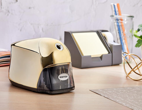 Bostitch Office QuietSharp Executive Heavy Duty Electric Pencil Sharpener, Gold Chrome, Colored-Pencil Compatible