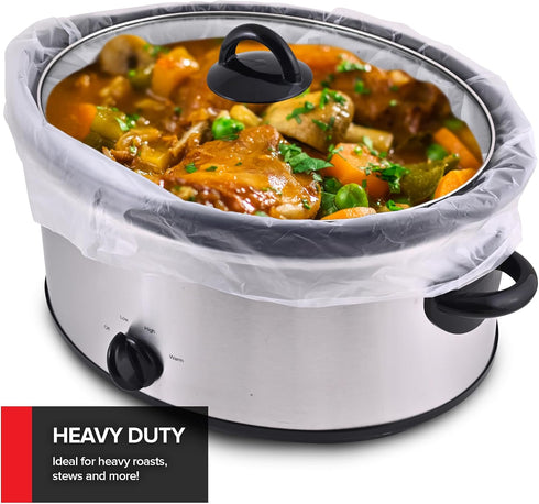 20 Count 8qt 8 Gusset Large Slow Cooker Liners, Disposable Slow Cooker Liners for Oval Pots, Premium Rip-Resistant