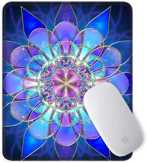 BOSOBO Gaming Mouse Pad - Rectangle Mandala Mouse Mat, Small Mousepad with Designs, Non-Slip Rubber Mouse Pad with