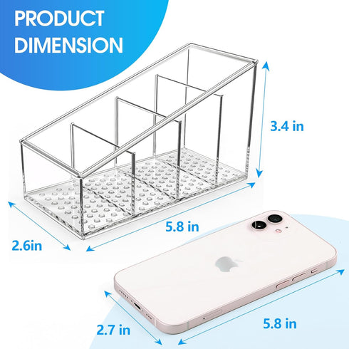 MaxGear Clear Remote Control Holder, Small Plastic Caddy Organizer for Home, 1 Pack