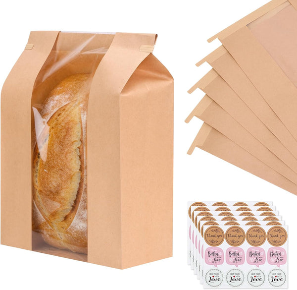 Moretoes 60 Pack Large Sourdough Bread Bags for Homemade Bread, 13.7x8.3x3.5 Inches,