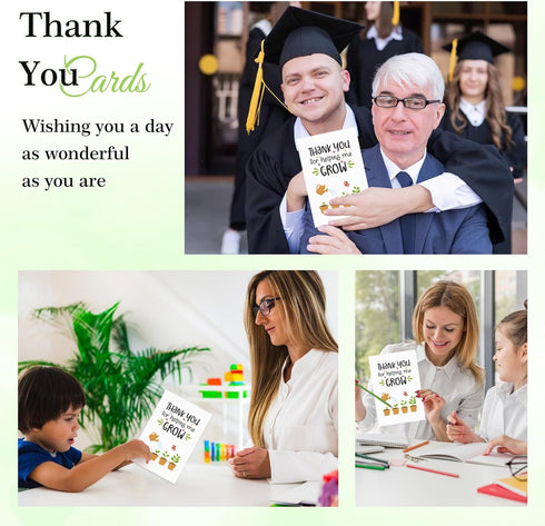 8x5.5, FaCraft Teacher Appreciation Cards - Thank You Cards for Teacher with Envelopes, Large Thank You for Helping Me