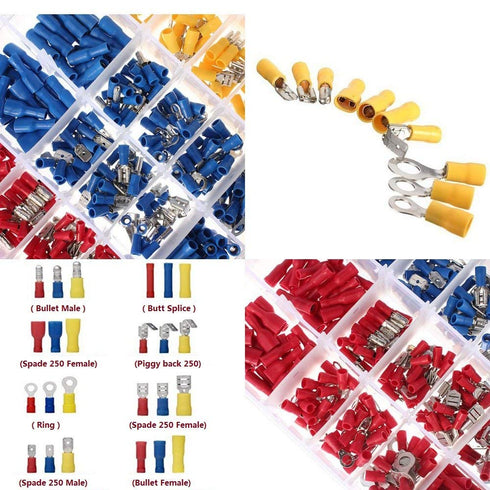 480pcs Premium Quality Insulated Electrical Wire Terminals, Mixed Assorted Lug Kit, Electrical Crimp Connectors Set