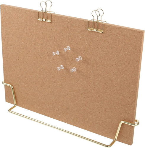 TOYANDONA Cork Board Bulletin Board with Metal Stand, Wooden Pin Notice Message Board for Home Office Desktop Memo