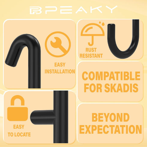 Pegboard Hooks ONLY for IKEA Skadis Pegboard, Black, 16 Pack Accessories Compatible with IKEA SKADIS