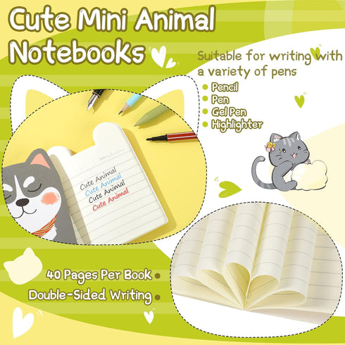 Yexiya 36 Packs Mini Cute Animal Notebooks, Funny Cartoon Notebooks for Christmas, Valentine's Day Gifts