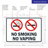 No Smoking No Vaping Sign - 10x7 Inches, Rust Free Aluminum, Fade Resistant, Made in USA
