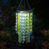 LEWIS&WAYNE 21 Hanging Solar Crystal Chandelier Outdoor, Modern Solar Multicolor Acrylic Beaded Lantern with Cool White
