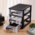 SEWACC 3-Layer Plastic Drawer Organizer, Small Desktop Organizer with Transparent Drawers for Office Supplies