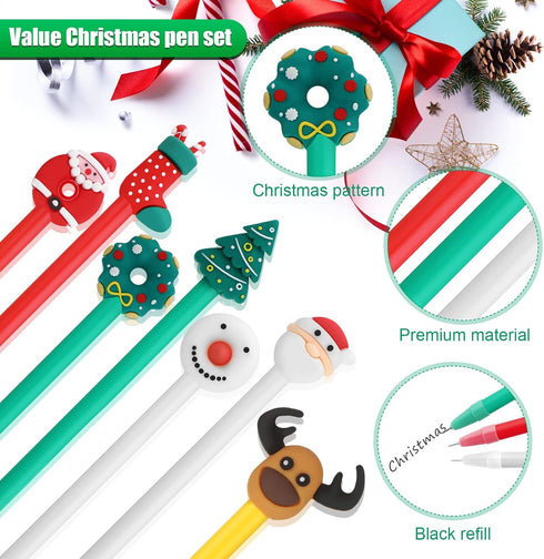 Zonon 48 Pieces Christmas Gel Ink Pens, Novelty Rollerball Pens with Christmas Characters for Office Supplies