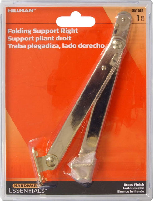 Hardware Essentials 851581 Folding Support Right Side, Brass