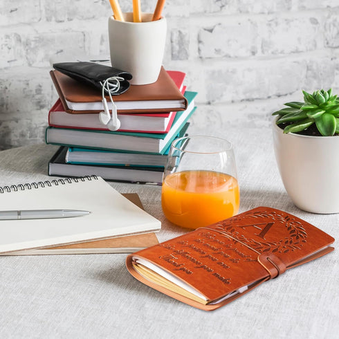 Thank You Gifts Monogrammed Initial Leather Journal, Make a Difference Notebook, Inspirational Gifts, Appreciation