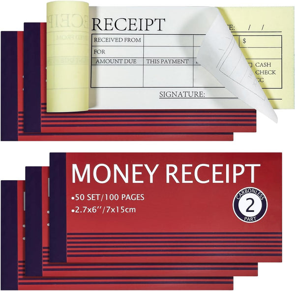 WEIZHEN This 6-pack of Money & Rent Receipt Books (300 sets) features carbonless