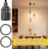 1-Light 4.92ft, E26 E27 Mini Pendant Light Kit, Adjustable Pendant Lights Cord Pearl Black Ceramic Socket Black Ceiling
