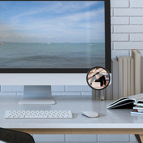 FdcZeyxior 2 2.2" Pcs Office Desk Cubicle Mirror, Wide Angle Convex Rear View Mirror, Stick-On Adjustable Monitor