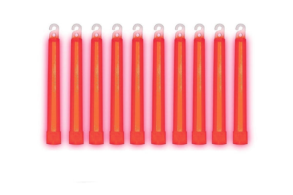 Cyalume 9-08002 SnapLight Red Light Sticks, 6 Inch Industrial Grade, Ultra Bright, 12 Hour Duration, Pack of 10