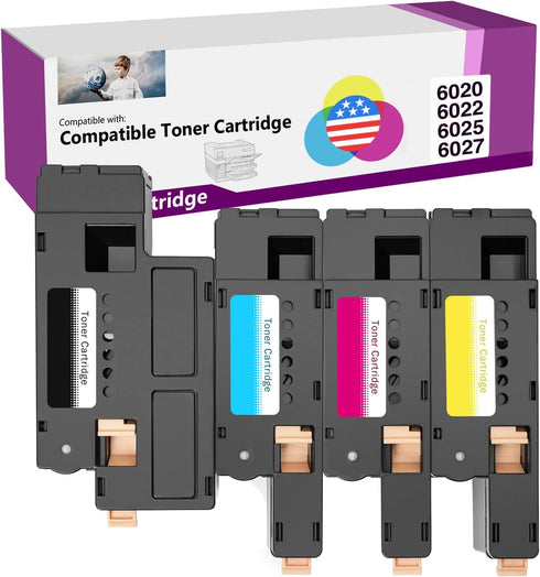Limeink Compatible Ink Cartridge Replacement for Xerox Workcentre 6027 Toner for Xerox 106r02759 (1 Black, 1 Cyan, 1