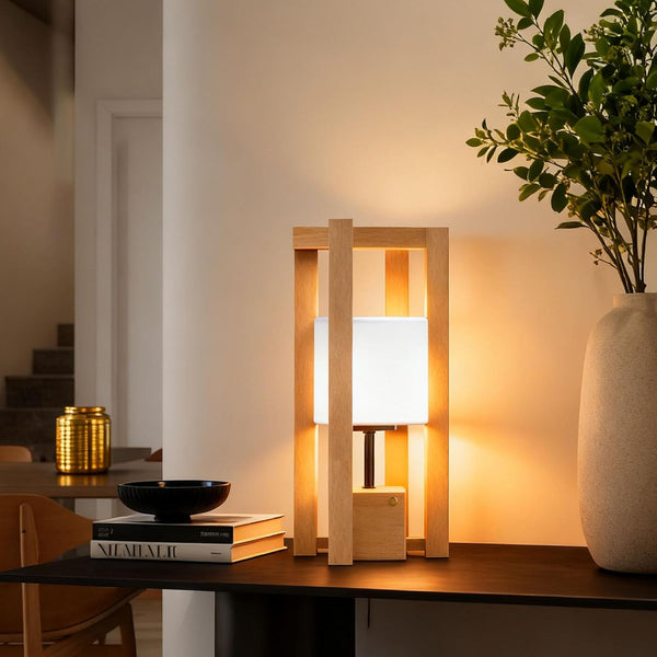 JESLED Cordless Rechargeable Table Lamp, 3 Color Dimmable Touch Lamp, Modern Table