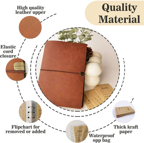 Seed Storage Organizers, Set of 80 Resealable Seed Envelopes and Binder Set for Vegetable