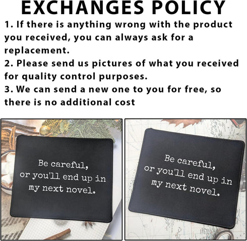 Wish State 2 Pack Careful Or You'll End Up My Novel Mouse Pad Funny Writing Gift for Author Office Desk Accessory