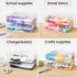6 Pack Sooez Pencil Box, Hard Pencil Boxes for School Supplies Bulk, Large Plastic Pencil Case with Lid, Clear Pencil