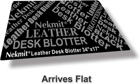 Nekmit Leather Desk Blotter Pad 34 x 17 Inches, Flat, Non-Slip, Waterproof (Black)
