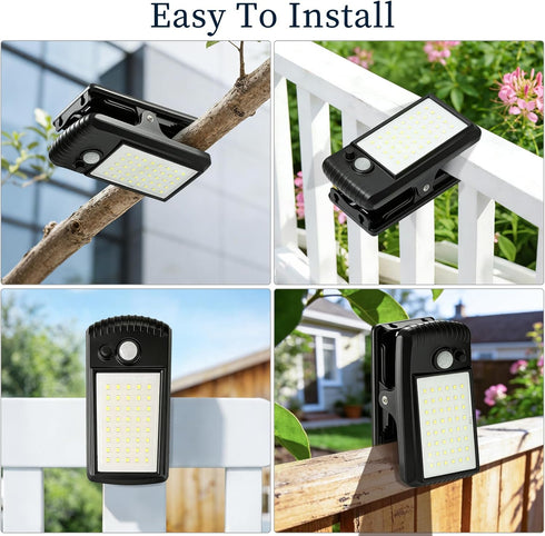 2 Pack 40 3 65 YJFWAL Solar Lights Outdoor LED Modes Clip on Lights Outdoor Solar Security Light Solar Motion Sensor