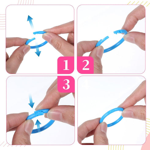 Xyembu 50 (10 Pcs Loose Leaf Binder Rings, Plastics Notebook Paper Ring, Colorful Book Rings, Binder-Rings for Flash