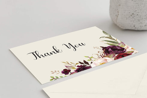 MPC Brands 50 80 lb Personalized Sympathy Thank You Cards with Message Inside Custom Funeral & Bereavement Thank You