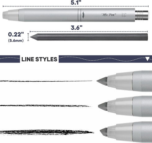 Mr. Pen- 5.6 mm Mechanical Pencil Lead Holder, Clutch Pencil, 5.6mm Lead Holder, Clutch Lead Holder, Mechanical Drawing Pencils for Sketching, Mechanical Pencils to Draw by Mr. Pen