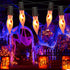 10Ft 10 Bulb Halloween Flickering Flame String Lights, Outdoor Christmas Lights Flicker Flame Light, Plug in Hanging