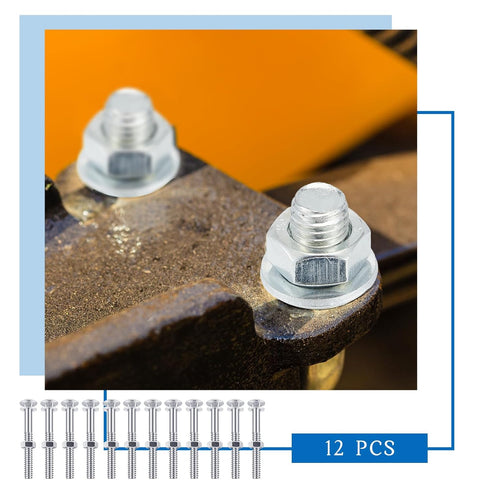Zonon 12 Sets Galvanized Carriage Bolt Kit, Rust Resistance Bolts, Washers, and Nuts for Fastening Accessories