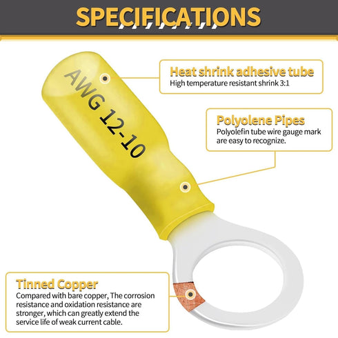 540PCS Marine Grade Heat Shrink Wire Connectors - Sopoby Electrical Connectors Kit, Waterproof Crimp