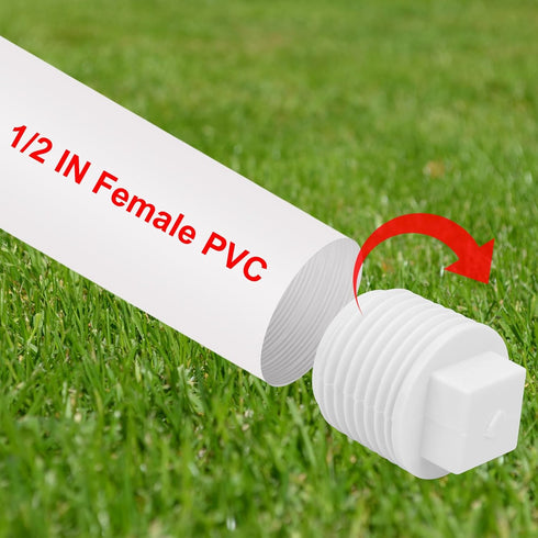 20Pack 1/2 Inch PVC Male Threaded Pipe End Cap, SCH40 PVC NPT Male Plug for Plumbing Water Line