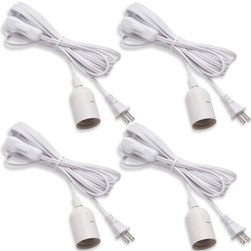 UL 15Ft Extension Hanging Lantern Cord Cable JACKYLED 4-Pack 360W with E26