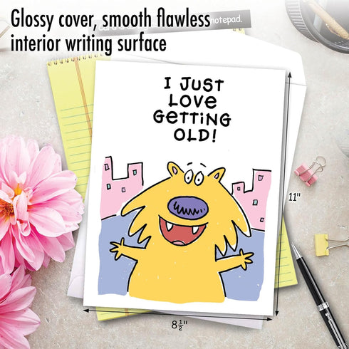 NobleWorks - 1 Cartoon Jumbo Birthday Card (8.5 x 11 Inch), Funny Bday Notecard, Comic Humor