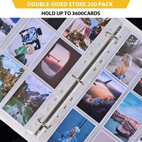 9 400 Pack 7200 3 Pocket Page Protector, Trading Card Sleeve, Holds CardsBaseball Card Sheets for Ring Binder