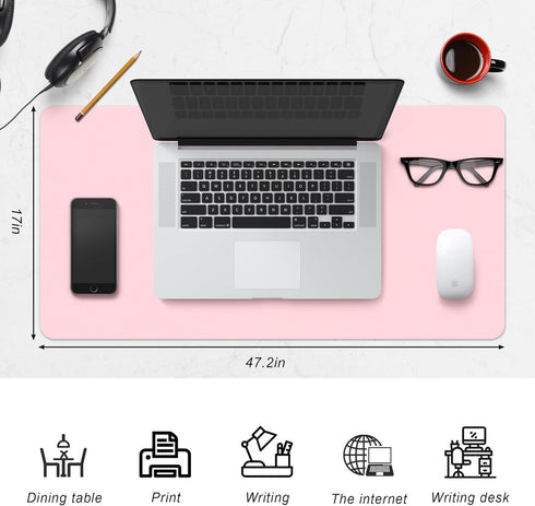 CADONO 47.2" 17") Leather Desk Pad Protector,Non-Slip Desk Pad,on-Slip PU Leather Large Mouse Pad,Easy Clean Desk