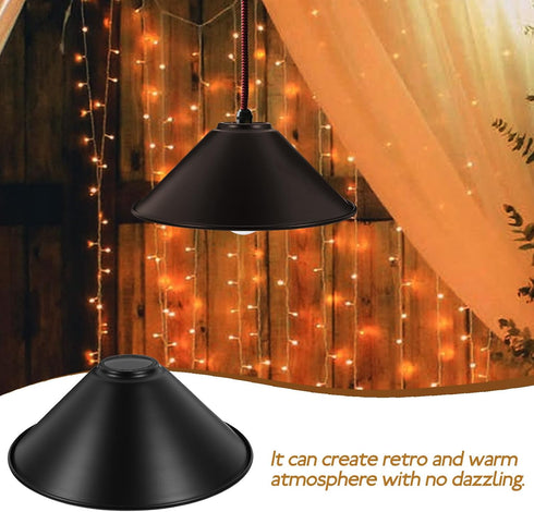 8.46 Inch UPKOCH Industrial Style Metal Lampshade Black Vintage Pendant Light Shade for Hanging Light Fixtures