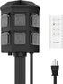 Tiffcofio Outdoor Power Stake Timer, 100FT Remote Control, Dusk to Dawn Christmas Light