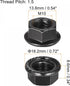 uxcell M10 20pcs Serrated Flange Hex Lock Nuts, Carbon Steel Black Oxide Finished